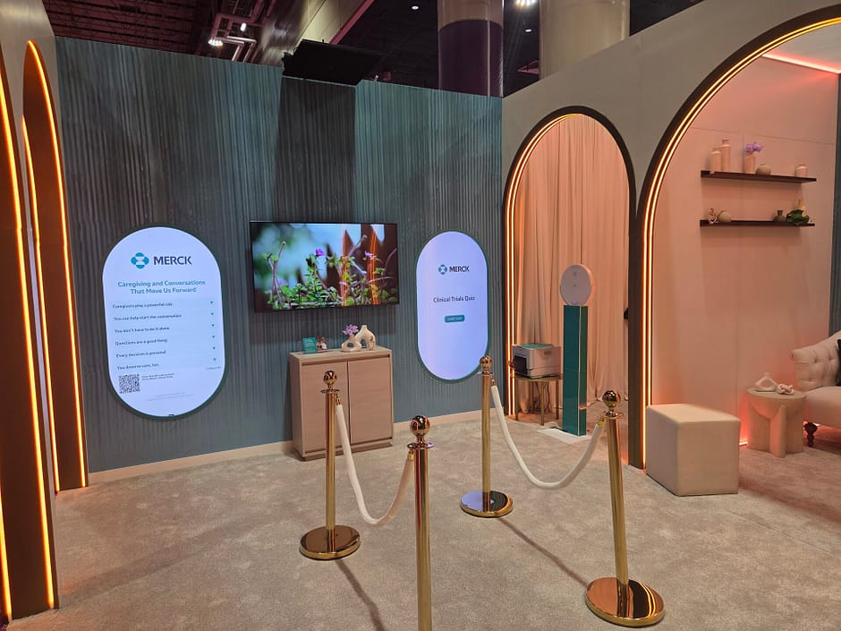 Interior of Merck Trade Show Booth Setup
