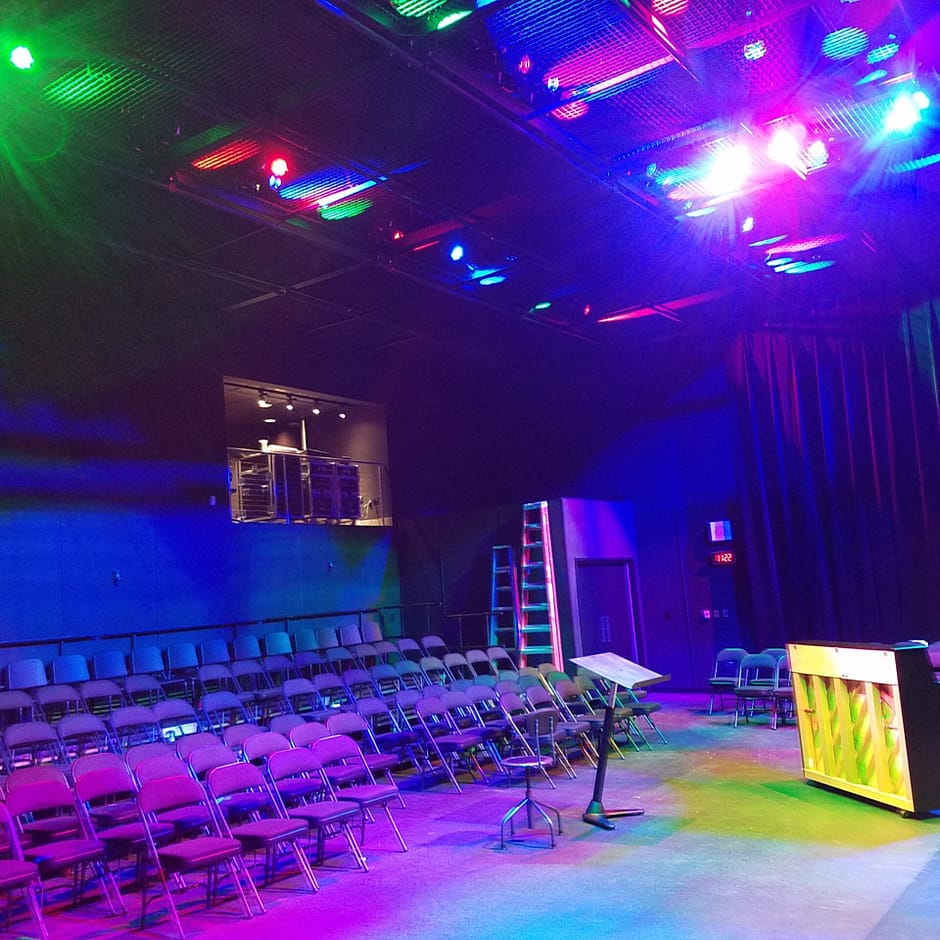 Performing Arts Center Theater with Colorful Lighting